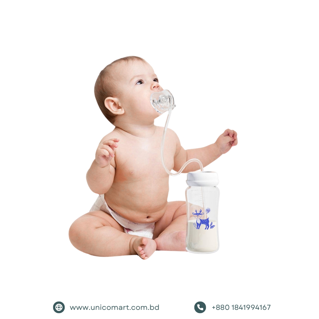 3-in-1 Hands-Free Baby Bottle with Pacifier( 300 ml) - Image 4